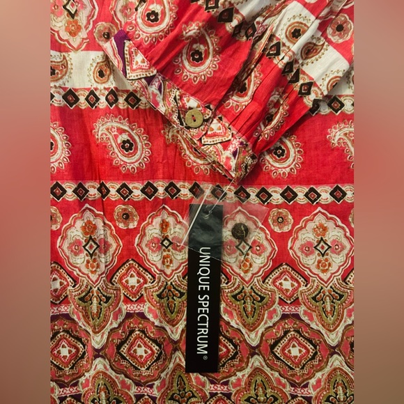 NEW Unique Spectrum Blouse Women’s size Medium BOHO Top Shirt NWT - Picture 10 of 13